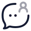 Messageuser icon with twotone rounded style