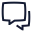 Messagessquare icon with stroke sharp style