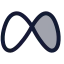 Meta icon with duotone rounded style