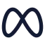 Meta icon with solid sharp style