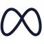 Meta icon with stroke rounded style