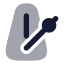Metronome icon with bulk rounded style