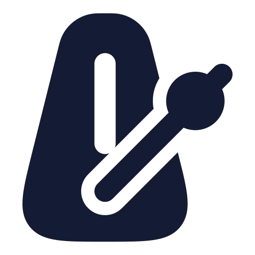 Metronome Icon in Solid Rounded style