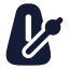 Metronome icon with solid rounded style