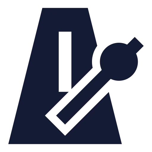 Metronome Icon in Solid Sharp style