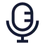 Mic icon with stroke sharp style