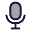 Mic icon with duotone rounded style