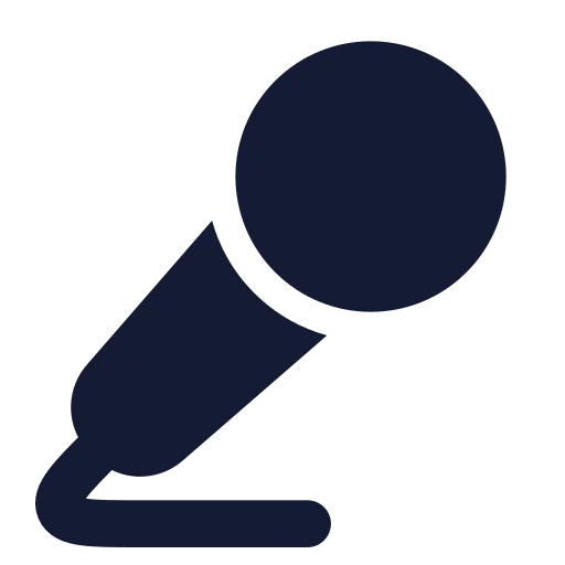 Mic Vocal Icon in Solid Rounded style
