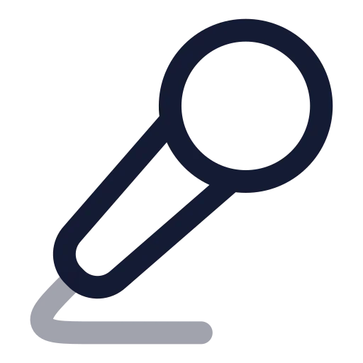 Mic Vocal Icon in Twotone Rounded style