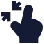 Minimize icon with solid sharp style