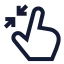 Minimize icon with stroke sharp style