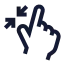 Minimize icon with stroke sharp style