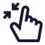 Minimize icon with stroke sharp style