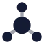 Molecules icon with bulk rounded style
