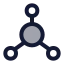 Molecules icon with duotone rounded style