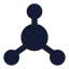 Molecules icon with solid sharp style