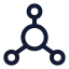 Molecules icon with stroke rounded style