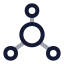 Molecules icon with twotone rounded style