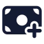 Moneyadd icon with solid standard style