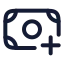 Moneyadd icon with stroke rounded style