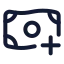 Moneyadd icon with stroke rounded style