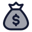 Moneybag icon with duotone standard style