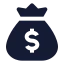 Moneybag icon with solid sharp style