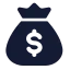Moneybag icon with solid standard style