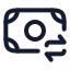 Moneyexchange icon with stroke rounded style