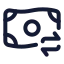 Moneyexchange icon with stroke rounded style