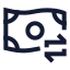 Moneyexchange icon with stroke sharp style