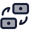 Moneyexchange icon with duotone standard style