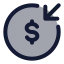Moneyreceivecircle icon with duotone standard style