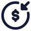 Moneyreceivecircle icon with solid standard style