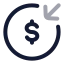 Moneyreceivecircle icon with twotone rounded style