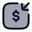 Moneyreceivesquare icon with duotone rounded style