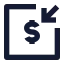 Moneyreceivesquare icon with solid sharp style