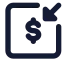 Moneyreceivesquare icon with solid standard style