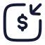 Moneyreceivesquare icon with stroke rounded style