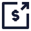 Moneysendsquare icon with solid sharp style