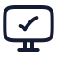 Monitorcheck icon with stroke rounded style