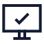 Monitorcheck icon with stroke sharp style