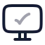 Monitorcheck icon with twotone rounded style