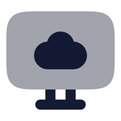 Monitor Cloud Icon in Bulk Rounded style