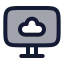Monitorcloud icon with duotone rounded style