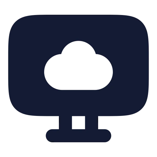 Monitor Cloud Icon in Solid Rounded style