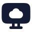 Monitorcloud icon with solid rounded style