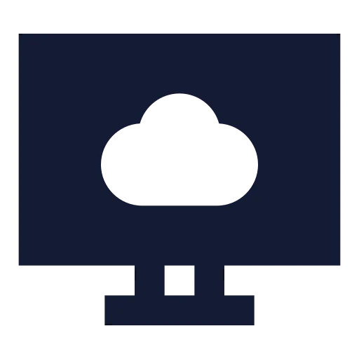 Monitor Cloud Icon in Solid Sharp style