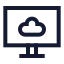 Monitorcloud icon with stroke sharp style