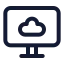 Monitorcloud icon with stroke standard style